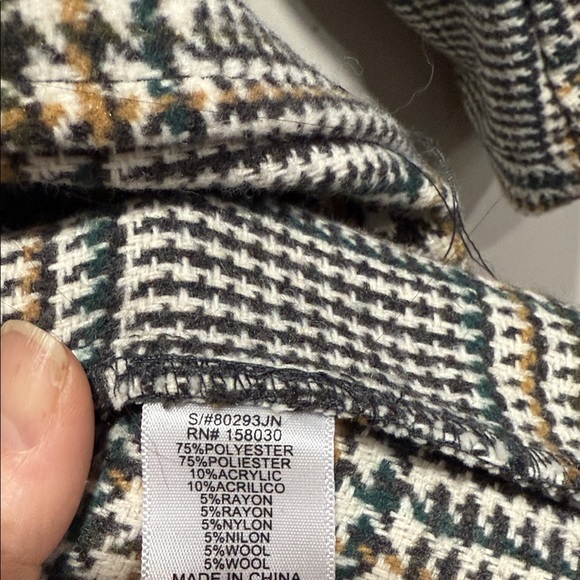 Love Tree Black and White Plaid Trench Coat - Picture 3 of 7